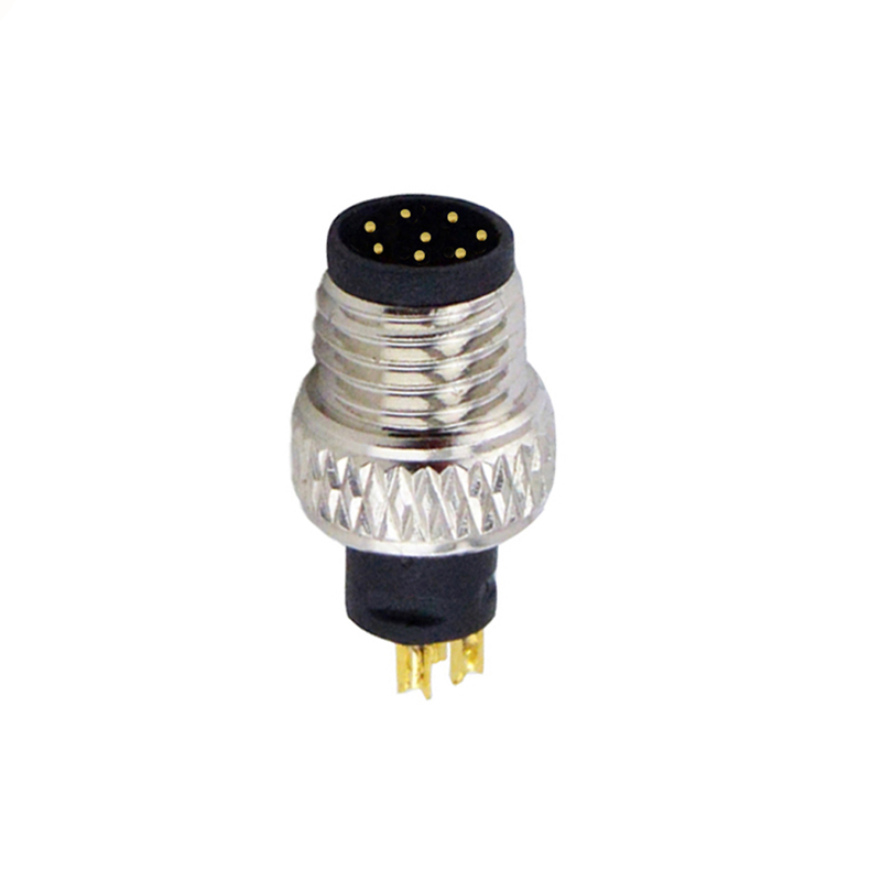 M8 8pins A code male moldable connector,unshielded,brass with nickel plated screw
